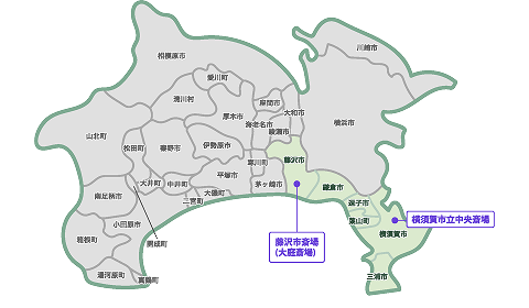 神奈川県東部エリアのマップ