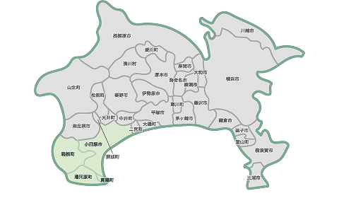 神奈川県西部エリアのマップ