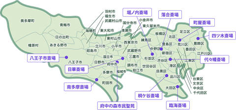 東京都23区のマップ